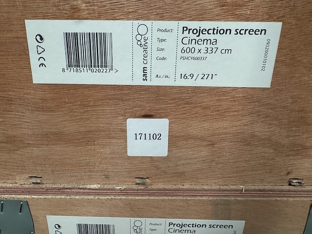 Projectiescherm cinema 4k|uhd 600x337 16:9 271" sam creative, pshcy600337 - afbeelding 3 van  3