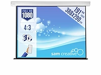Projectiescherm hd elektrisch 388x290 cm 4:3 191" sam creative, pshex388290 - afbeelding 1 van  7