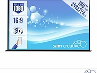 Projectiescherm hd elektrisch 398x224 16:9 180" sam creative, pshey398224 - afbeelding 1 van  5