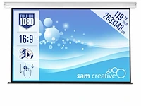 Projectiescherm hd handbediend 263x148 16:9 119" sam creative, pshmy263148 - afbeelding 1 van  3