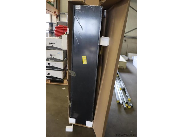 Proline hoge badkamerkast 1 deur push-to-open - mat zwart - 35x35x169cm | nieuw in doos - afbeelding 3 van  5