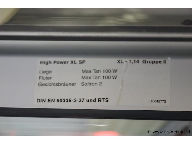 Prosun zonnebank model highpower xi super - afbeelding 6 van  10