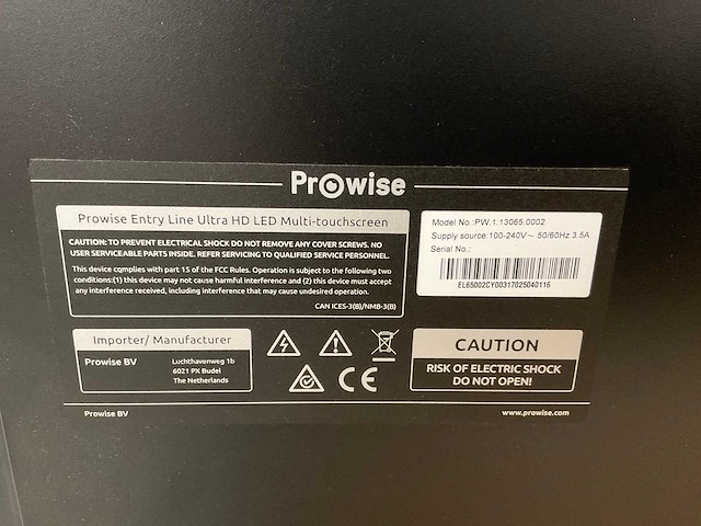 Prowise (pw130650002) 65”, 3840x2160 (uhd) led monitor - afbeelding 5 van  6