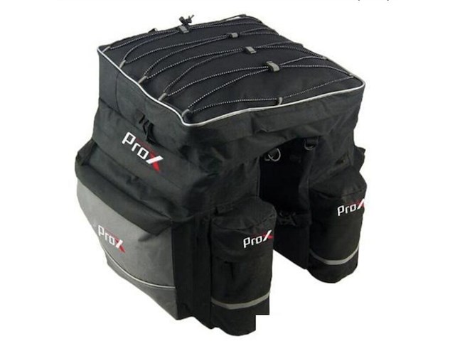 Prox fietstassen dubbelwaterdichts 43 liter fietstas zwart grijs regenhoes - afbeelding 1 van  1