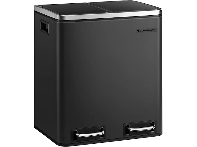 Prullenbak 30 liter (2x 15 liter) songmics, ltb30bk - afbeelding 1 van  4