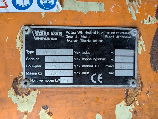 Pto bladblazer votex, 850 pto e, bouwjaar 2008 - afbeelding 10 van  11