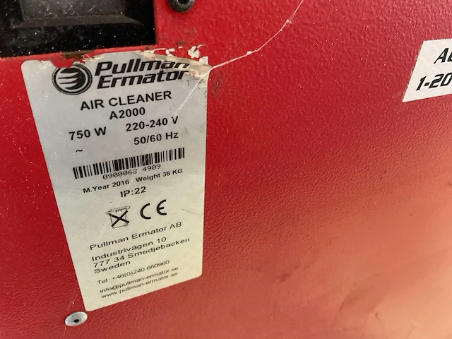 Pullmann ermator a2000 stofafzuiging - afbeelding 5 van  5