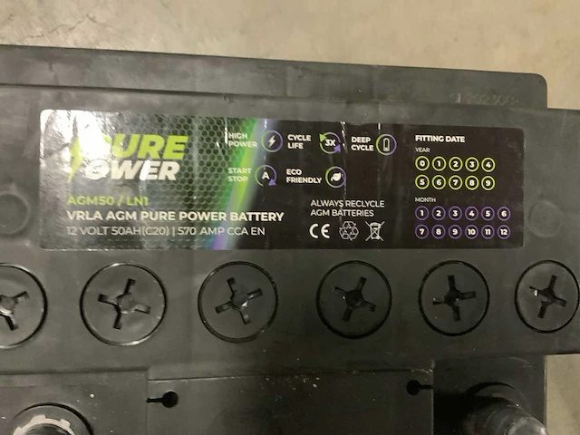 Pure power axiwin agm50 / lni accu (4x) - afbeelding 3 van  4