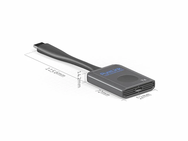 Purelink draadloze hdmi transmissie set full hd 1080p set bestaande uit zender-dongle en ontvanger zwart - afbeelding 3 van  5