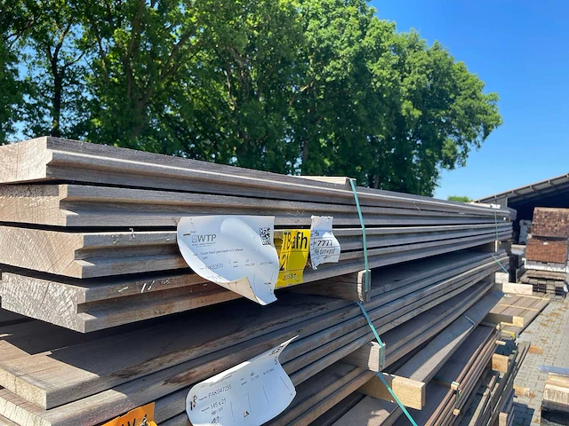 Purple heart hardhouten damwand 47x190mm, lengte 335cm (17x) - afbeelding 2 van  3