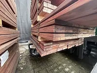 Purple heart hardhouten latten geschaafd 21x95mm, lengte 12/155cm, 39/95cm, 48/125cm (99x) - afbeelding 2 van  3