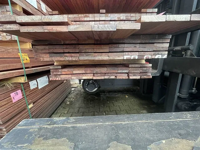Purple heart hardhouten latten geschaafd 21x95mm, lengte 12/155cm, 39/95cm, 48/125cm (99x) - afbeelding 3 van  3