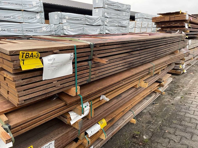 Purple heart hardhouten planken geschaafd 21x120mm, lengte 335-365cm (70x) - afbeelding 2 van  3