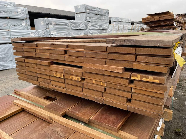 Purple heart hardhouten planken geschaafd 21x120mm, lengte 335-365cm (70x) - afbeelding 3 van  3