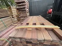 Purple heart hardhouten regels geschaafd 45x95mm, lengte 108/185cm, 8/175cm (116x) - afbeelding 1 van  3