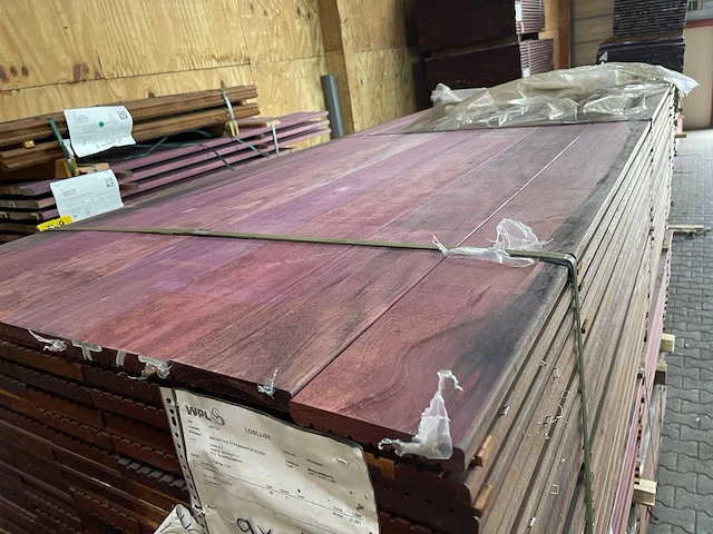 Purple heart hardhouten vlonderplanken 2750x145x21mm (161x) - afbeelding 1 van  3