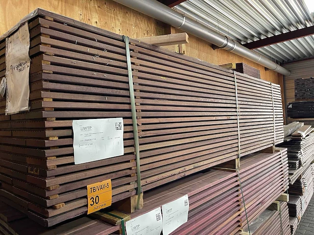 Purple heart hardhouten vlonderplanken 2750x145x21mm (161x) - afbeelding 2 van  3