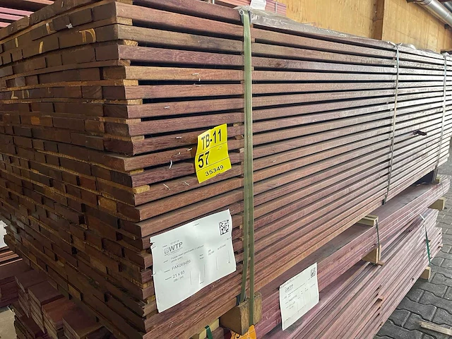 Purple heart planken geschaafd 2450x65x21mm (299x) - afbeelding 2 van  3