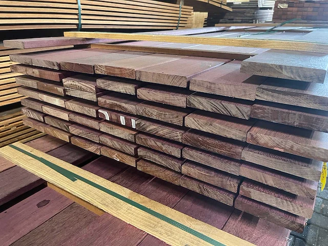 Purple heart planken geschaafd 3350-3650x120x21mm (51x) - afbeelding 3 van  3