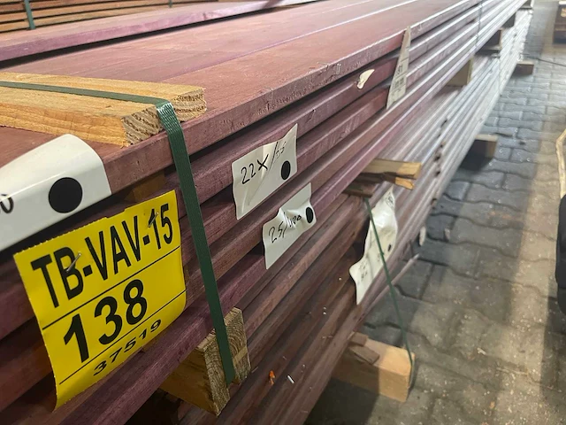 Purple heart planken geschaafd 4000-4300x120x21mm (30x) - afbeelding 2 van  3