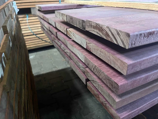 Purple heart planken geschaafd 4000-4300x120x21mm (30x) - afbeelding 3 van  3