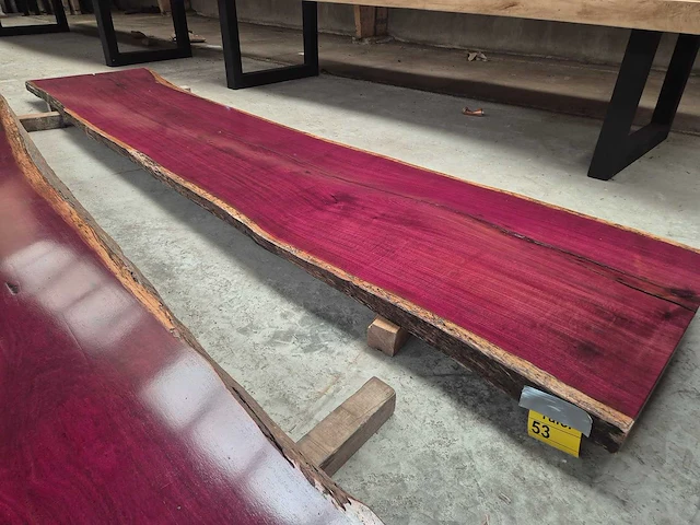 Purple heart tafel 4000x850x65mm - afbeelding 1 van  2