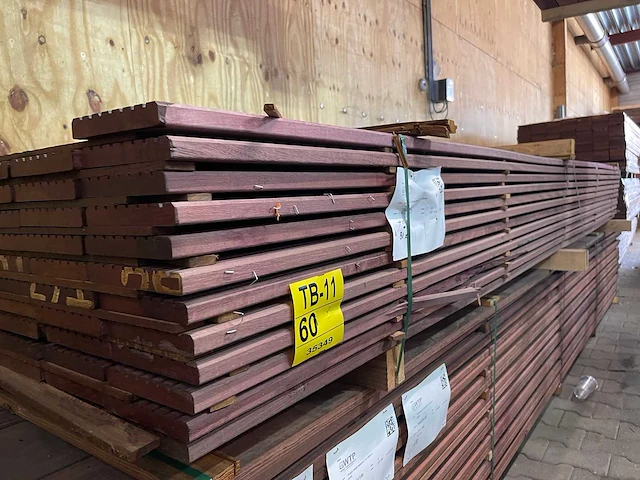 Purple heart vlonderplanken 3650x145x21mm (81x) - afbeelding 2 van  3