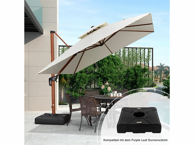 Purple leaf parasolvoet zyb100 vulbaar met water of zand, gewicht basis 100 kg zwart - afbeelding 2 van  4