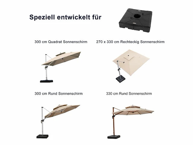 Purple leaf parasolvoet zyb100 vulbaar met water of zand, gewicht basis 100 kg zwart - afbeelding 3 van  4