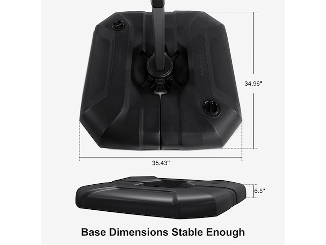 Purple leaf verplaatste parasolvoet gevuld met water en zand voor een parasol van 150 kg zwart - afbeelding 2 van  4