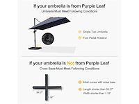 Purple leaf verplaatste parasolvoet gevuld met water en zand voor een parasol van 150 kg zwart - afbeelding 3 van  4