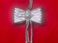 Puur .925 zilveren koninginneketting - collier bowtie designer jewellery - afbeelding 3 van  10