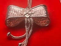Puur .925 zilveren koninginneketting - collier bowtie designer jewellery - afbeelding 7 van  10