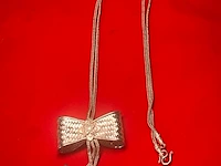 Puur .925 zilveren koninginneketting - collier bowtie designer jewellery - afbeelding 9 van  10