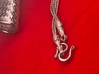 Puur .925 zilveren koninginneketting - collier bowtie designer jewellery - afbeelding 10 van  10