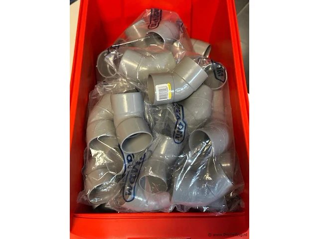 Pvc lijm bocht 45 graden 50 mm grijs mof wavin - partij - afbeelding 2 van  4