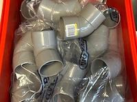 Pvc lijm bocht 45 graden 50 mm grijs mof wavin - partij - afbeelding 2 van  4
