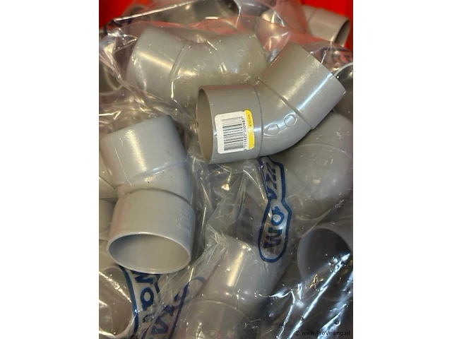 Pvc lijm bocht 45 graden 50 mm grijs mof wavin - partij - afbeelding 3 van  4