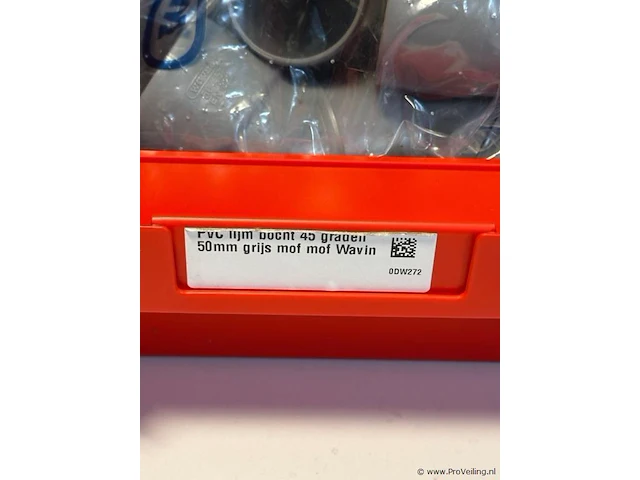 Pvc lijm bocht 45 graden 50 mm grijs mof wavin - partij - afbeelding 4 van  4