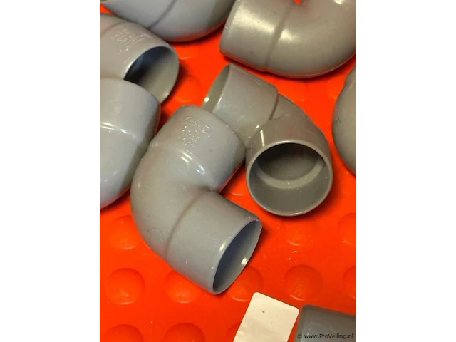 Pvc lijm bocht 88 graden 40 mm grijs mof wavin - partij - afbeelding 3 van  4