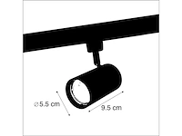 Qazqa modern railspot 1fase zwart jeana staal rond gu10 geschikt voor led max. 1 x 50 watt - afbeelding 1 van  4