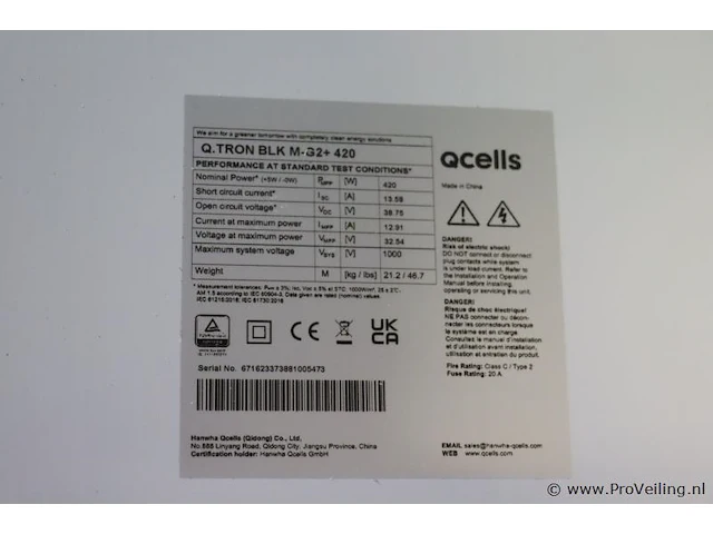Qcells zonnepanelen type q.tron blk m-g2-420 - 4 stuks | nieuw - afbeelding 3 van  5