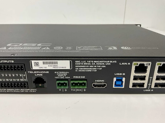Qsc (q-sys core 110f), network + analog audio channels processor - afbeelding 7 van  7