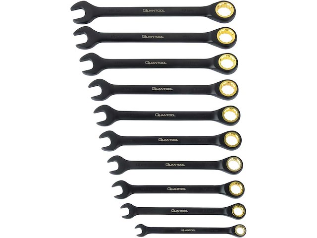 Quantool steek- ringratelsleutel set 10-delig - afbeelding 2 van  5