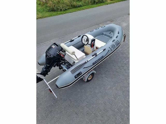 Quicksilver - 350 alu rib met atlanta trailer + 25 pk suzuki - rubberboot - afbeelding 10 van  43