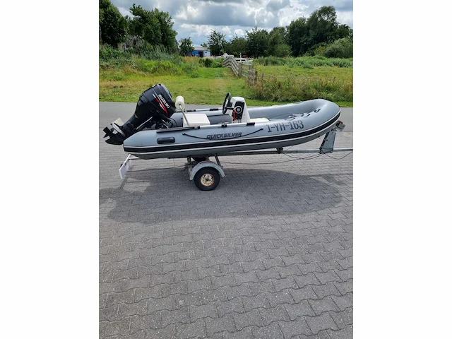 Quicksilver - 350 alu rib met atlanta trailer + 25 pk suzuki - rubberboot - afbeelding 11 van  43
