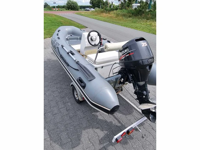 Quicksilver - 350 alu rib met atlanta trailer + 25 pk suzuki - rubberboot - afbeelding 14 van  43