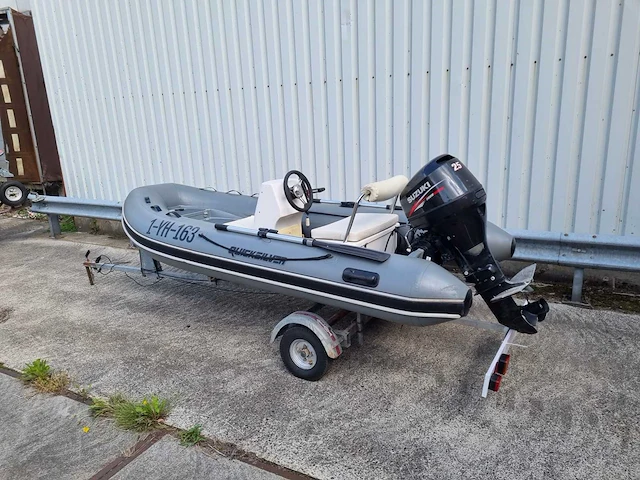 Quicksilver - 350 alu rib met atlanta trailer + 25 pk suzuki - rubberboot - afbeelding 12 van  43
