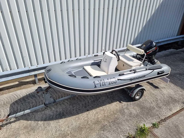 Quicksilver - 350 alu rib met atlanta trailer + 25 pk suzuki - rubberboot - afbeelding 40 van  43