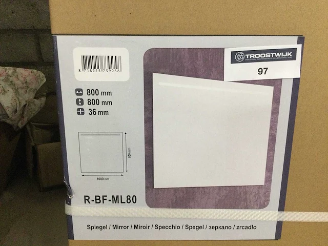 R-bf-ml80 - spiegel rechthoekig 80x80 cm + led verlichting. - afbeelding 2 van  4